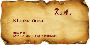Klinko Anna névjegykártya